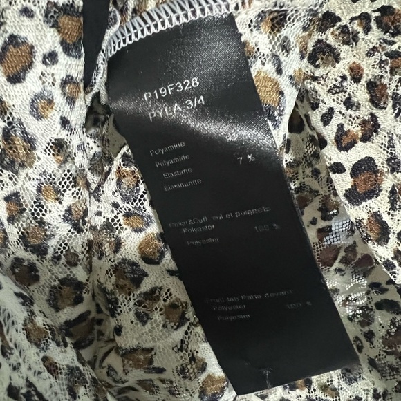 Anne Fontaine Pyla Semi Sheer Animal Print, Button Up Blouse, New with Tags - Picture 7 of 9